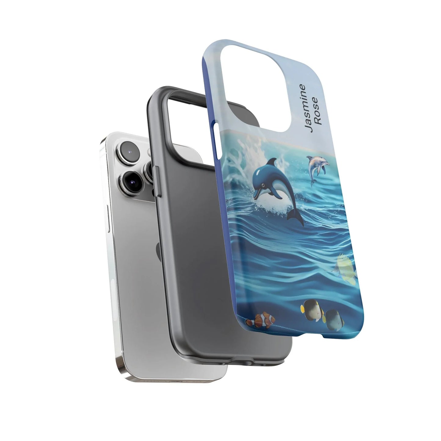 Personalized Phone Case with Dolphin Design, Ocean Vibes, Customizable Gift, Beach Lover Accessory, Ideal for Birthdays, Summer