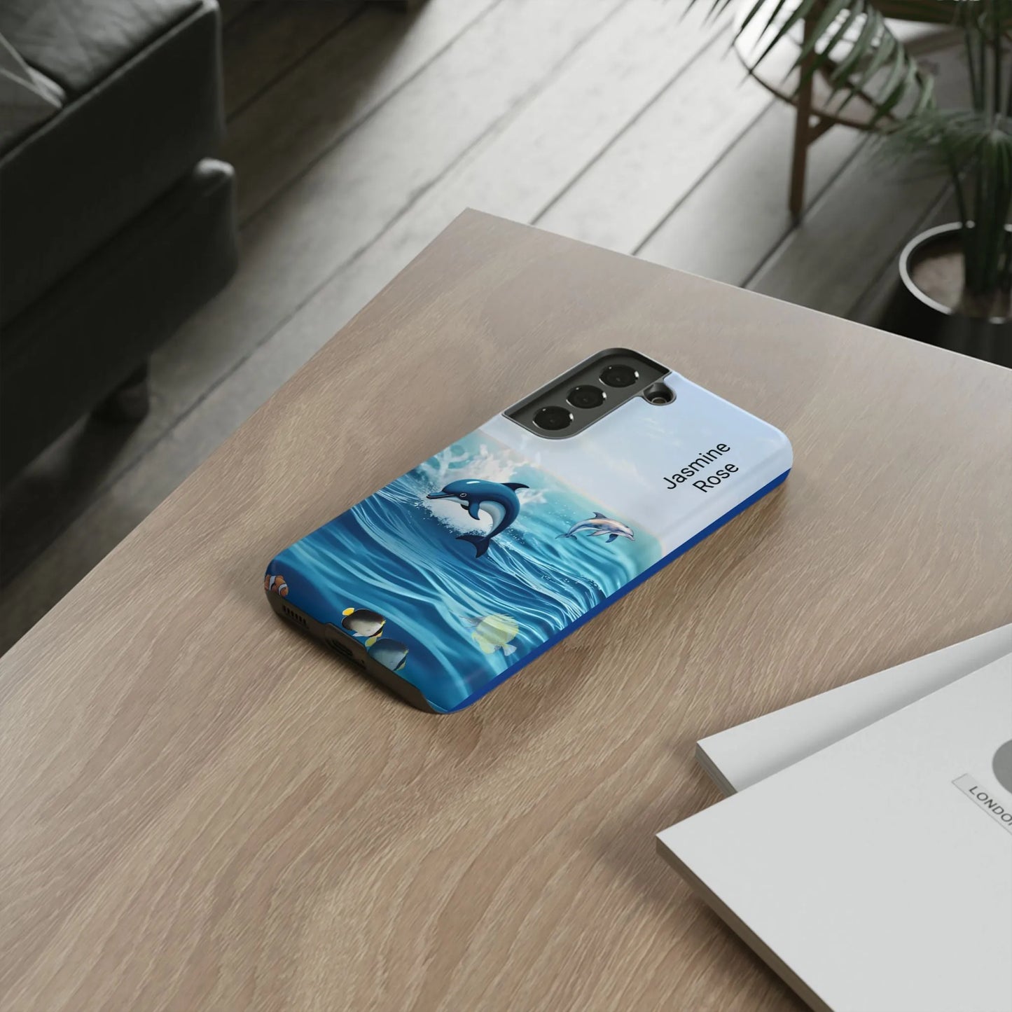 Personalized Phone Case with Dolphin Design, Ocean Vibes, Customizable Gift, Beach Lover Accessory, Ideal for Birthdays, Summer