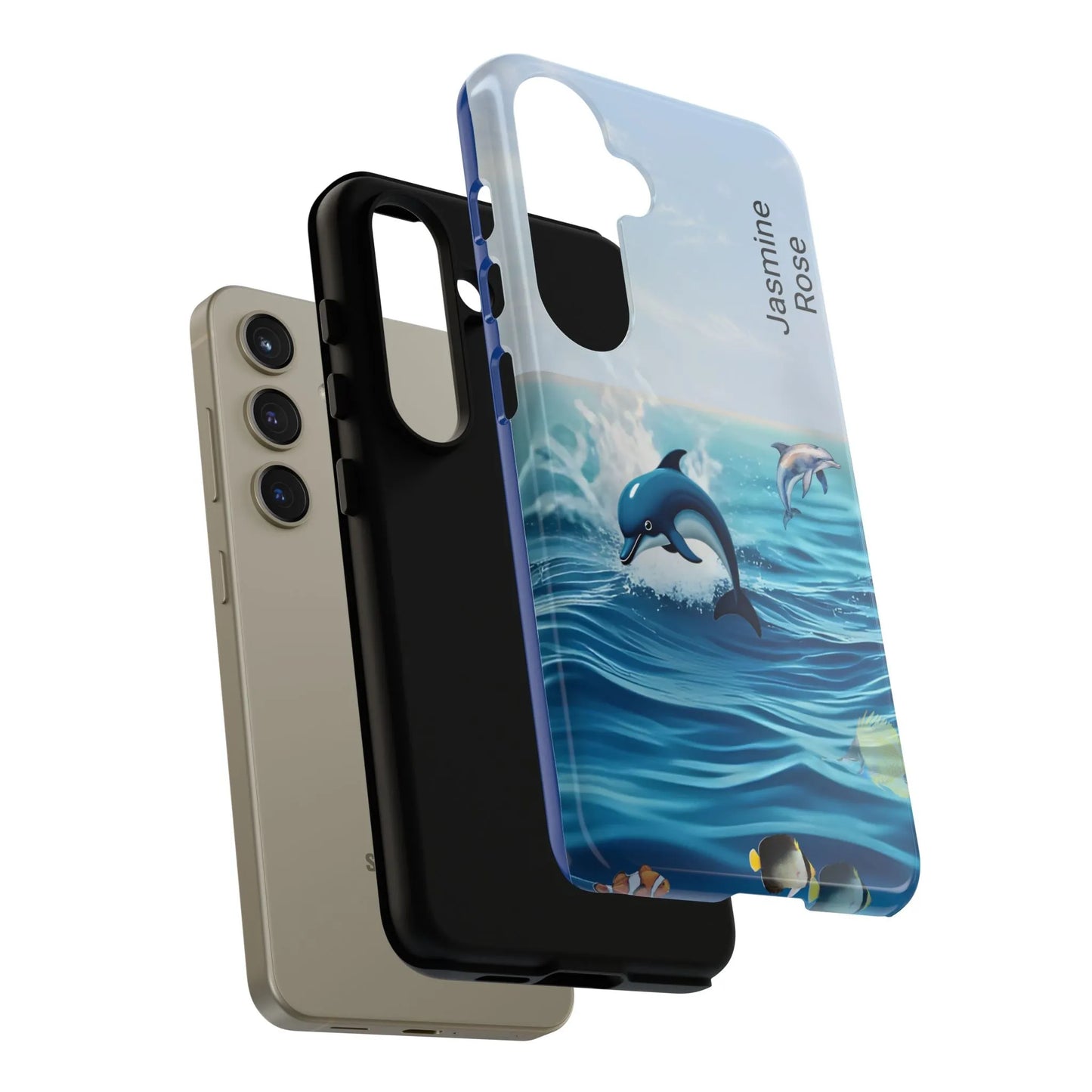 Personalized Phone Case with Dolphin Design, Ocean Vibes, Customizable Gift, Beach Lover Accessory, Ideal for Birthdays, Summer
