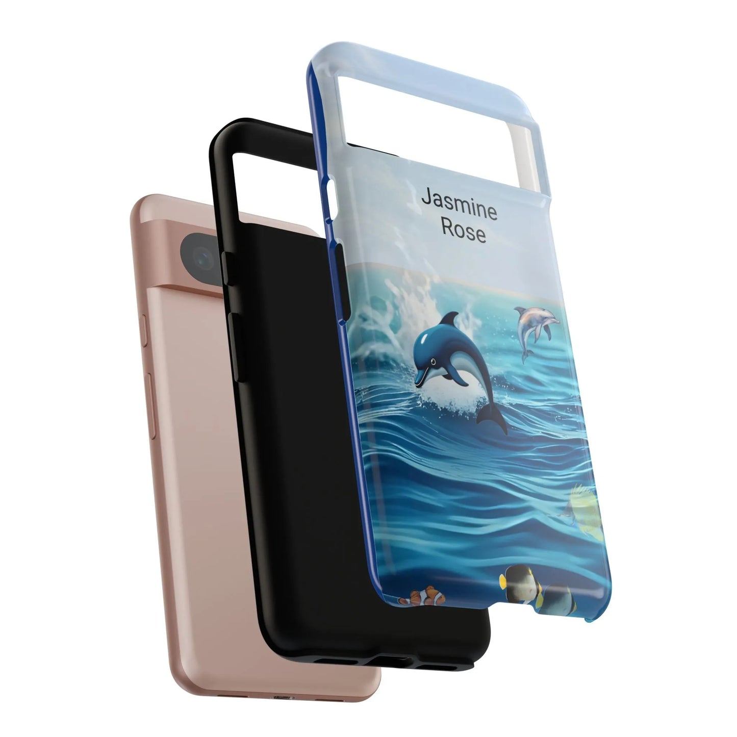 Personalized Phone Case with Dolphin Design, Ocean Vibes, Customizable Gift, Beach Lover Accessory, Ideal for Birthdays, Summer