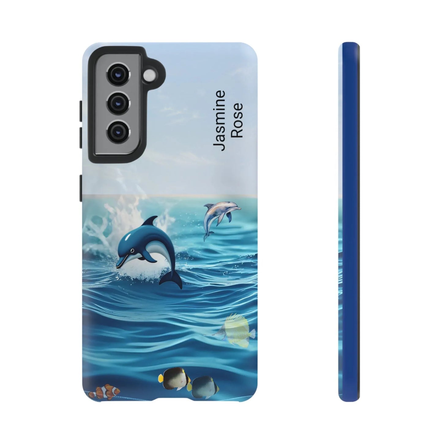 Personalized Phone Case with Dolphin Design, Ocean Vibes, Customizable Gift, Beach Lover Accessory, Ideal for Birthdays, Summer