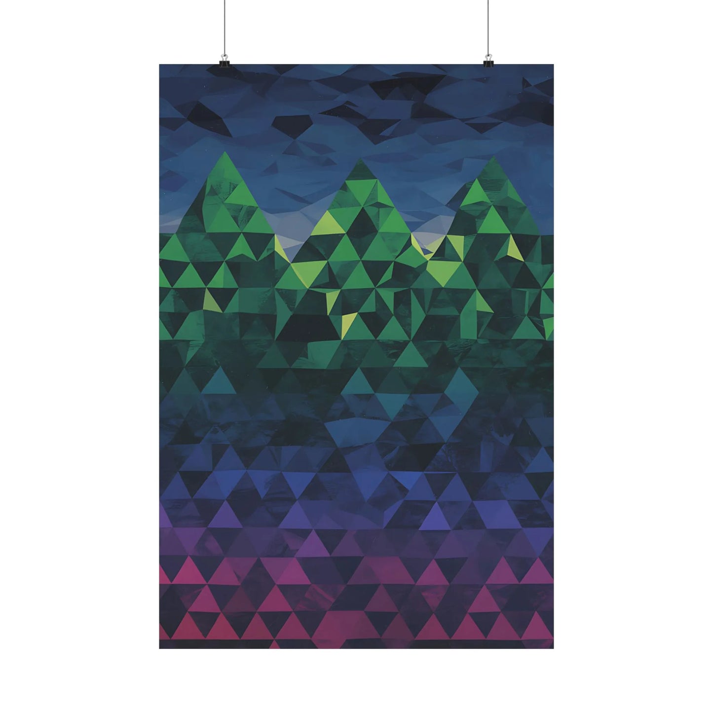 Abstract Mountain Matte Vertical Poster 2025 - Iron Phoenix GHG
