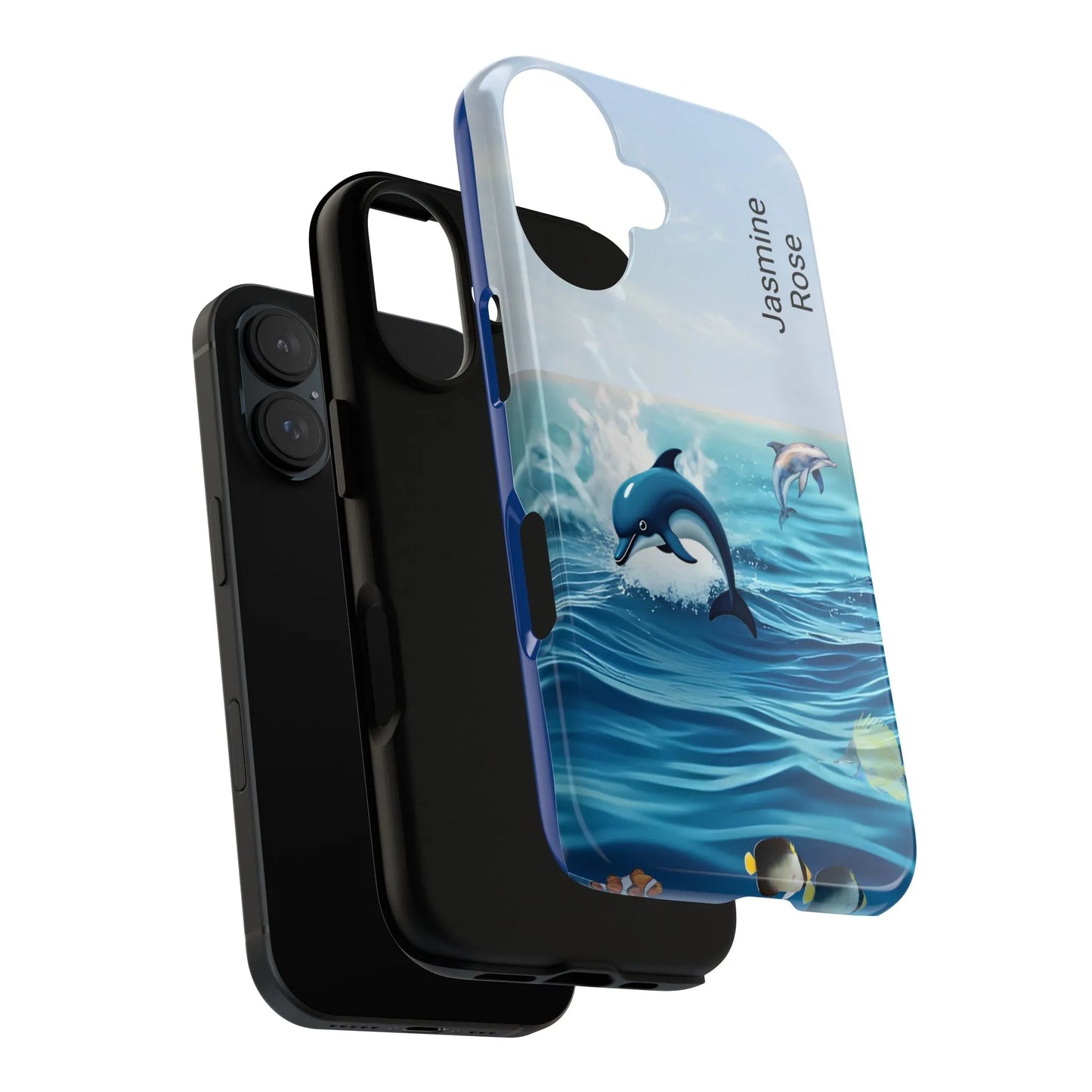 Personalized Phone Case with Dolphin Design, Ocean Vibes, Customizable Gift, Beach Lover Accessory, Ideal for Birthdays, Summer