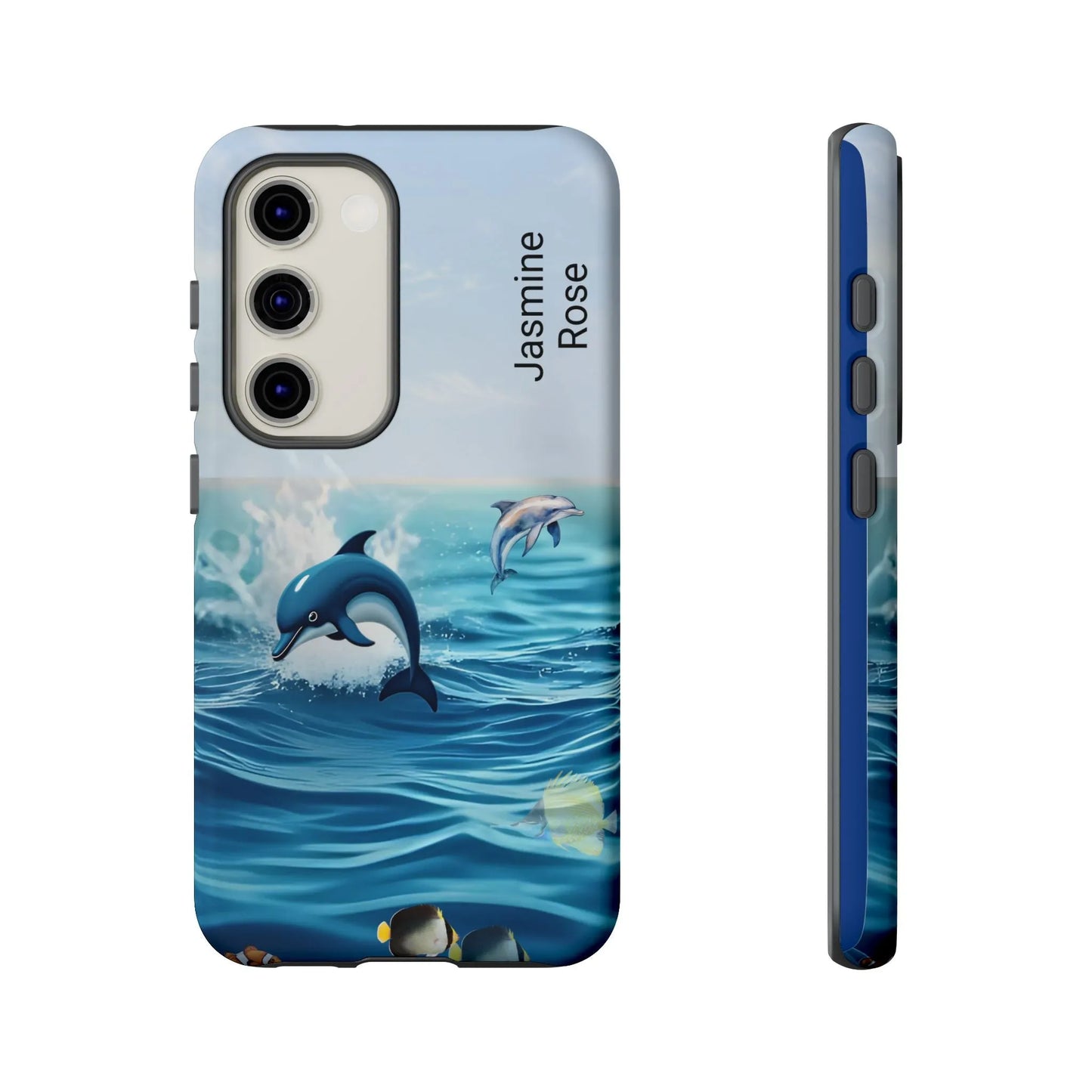 Personalized Phone Case with Dolphin Design, Ocean Vibes, Customizable Gift, Beach Lover Accessory, Ideal for Birthdays, Summer