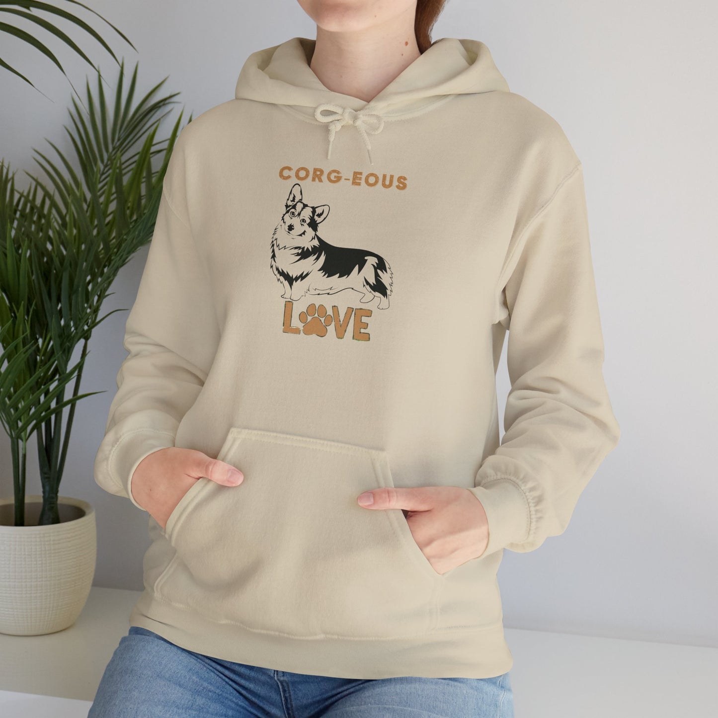 Corgi Love Hoodie, Cozy Sweatshirt, Dog Lover Gift, Pet Appreciation, Cute Animal Apparel, Perfect for Birthdays & Celebrations
