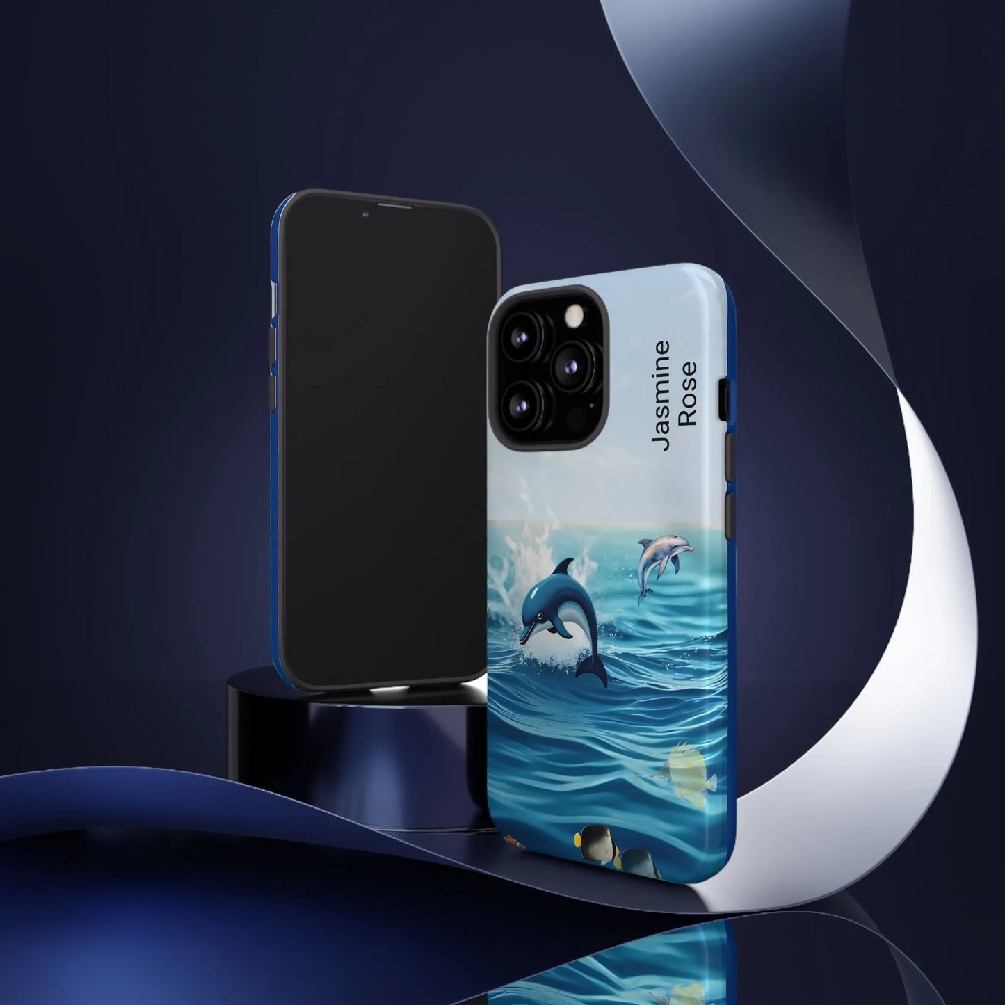 Personalized Phone Case with Dolphin Design, Ocean Vibes, Customizable Gift, Beach Lover Accessory, Ideal for Birthdays, Summer