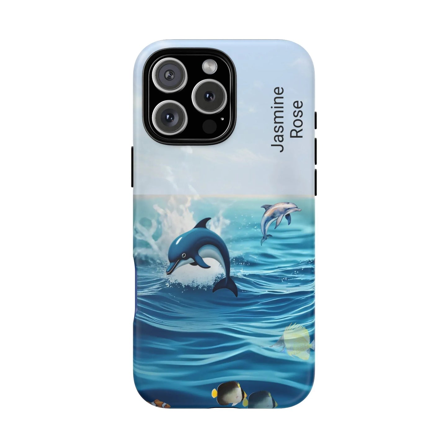 Personalized Phone Case with Dolphin Design, Ocean Vibes, Customizable Gift, Beach Lover Accessory, Ideal for Birthdays, Summer
