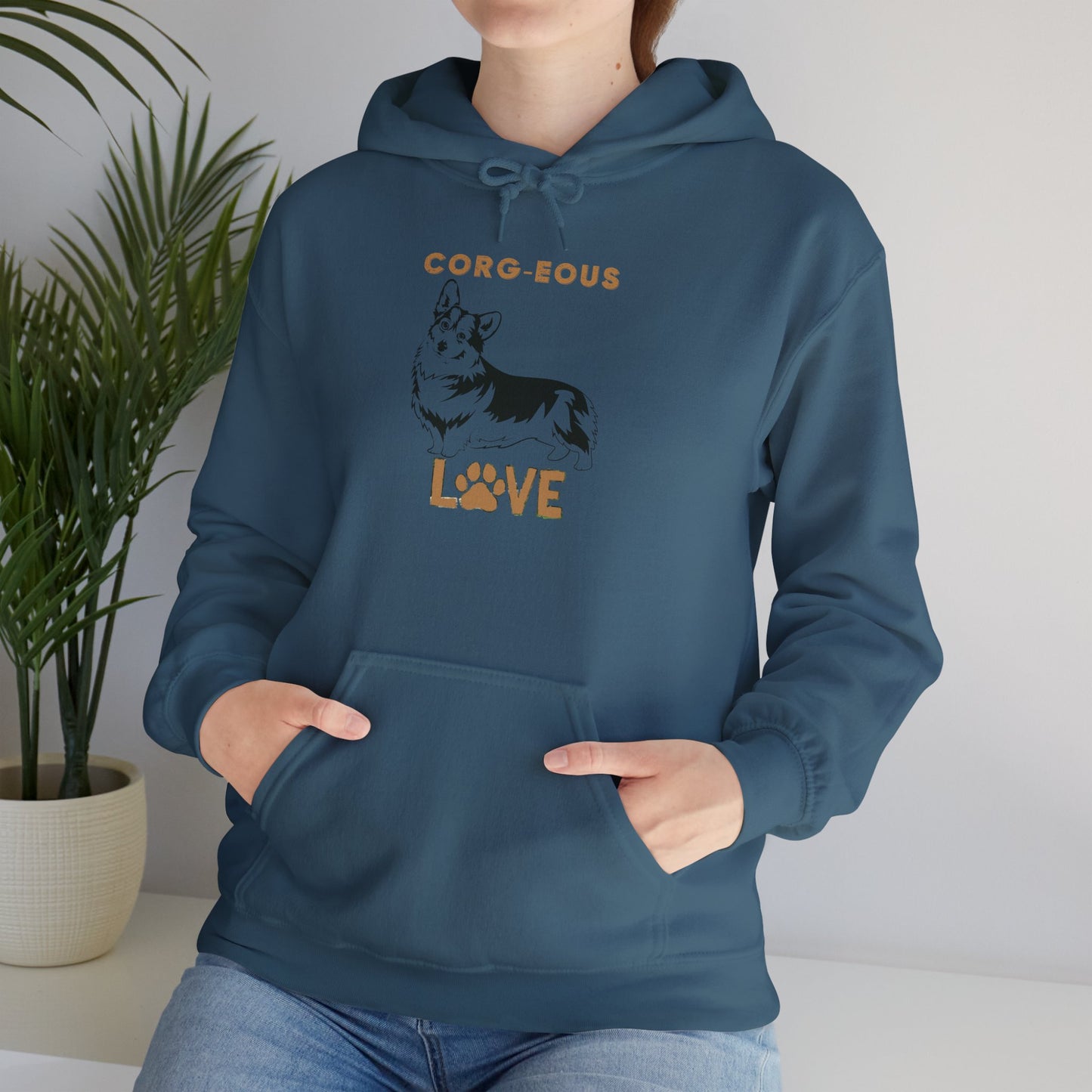 Corgi Love Hoodie, Cozy Sweatshirt, Dog Lover Gift, Pet Appreciation, Cute Animal Apparel, Perfect for Birthdays & Celebrations