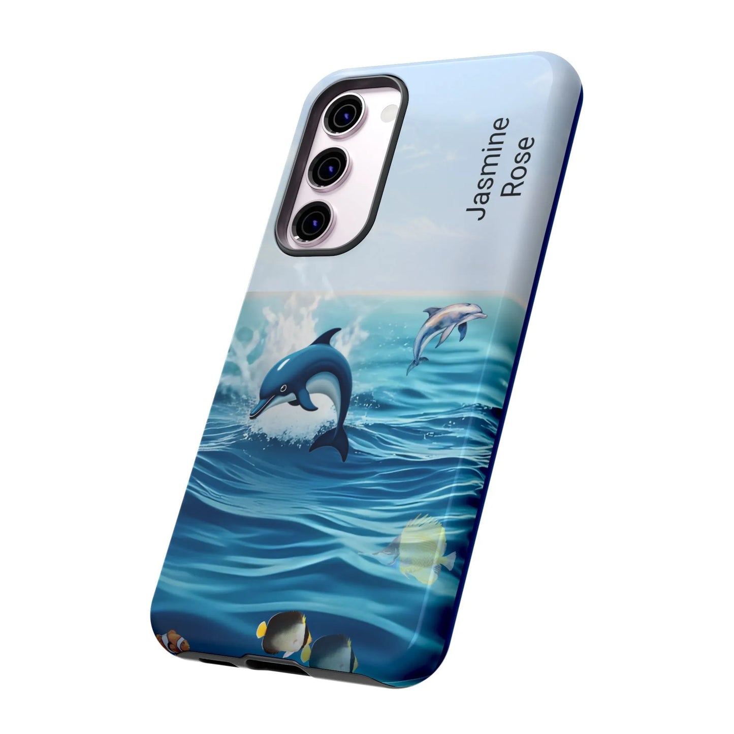 Personalized Phone Case with Dolphin Design, Ocean Vibes, Customizable Gift, Beach Lover Accessory, Ideal for Birthdays, Summer