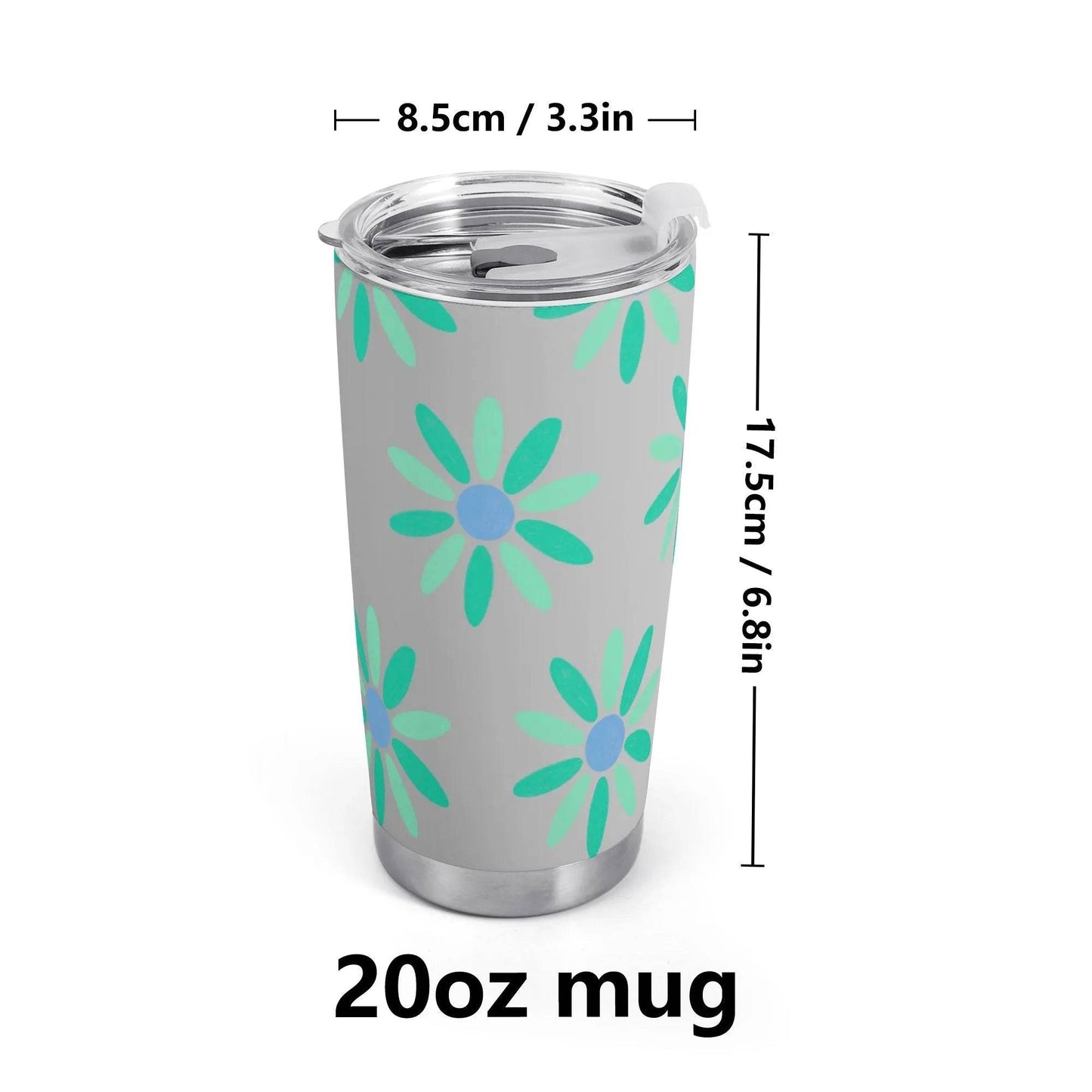 "Daisy" Floral Travel Mug (20oz) | Iron Phoenix GHG - Iron Phoenix GHG