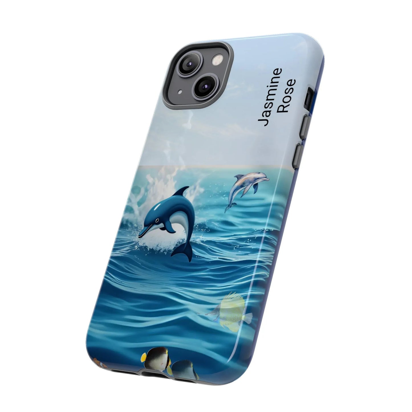 Personalized Phone Case with Dolphin Design, Ocean Vibes, Customizable Gift, Beach Lover Accessory, Ideal for Birthdays, Summer
