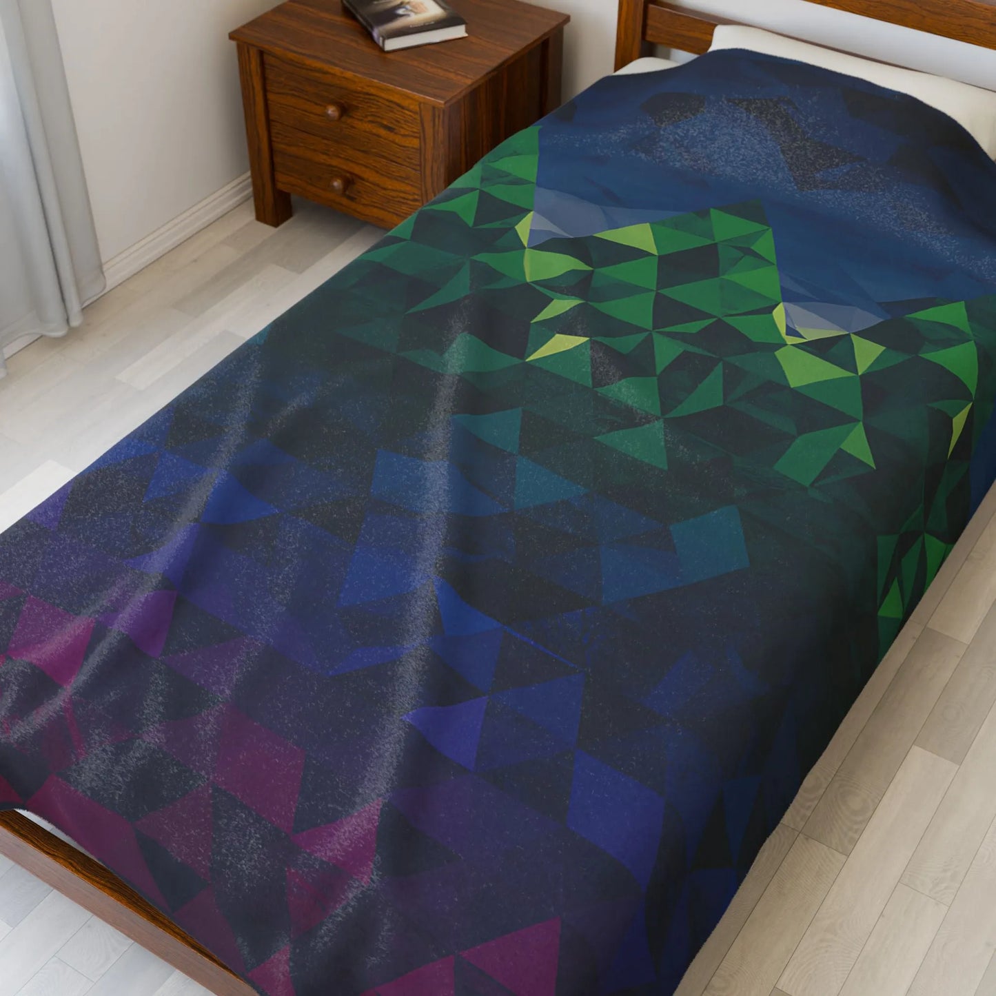 Mountain Vibes Velveteen Plush Blanket, Cozy Throw for Home Decor, Gift for Nature Lovers, Perfect for Camping and Picnics