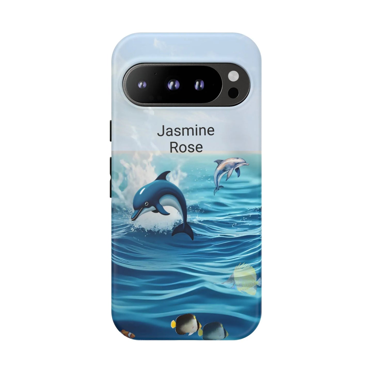 Personalized Phone Case with Dolphin Design, Ocean Vibes, Customizable Gift, Beach Lover Accessory, Ideal for Birthdays, Summer