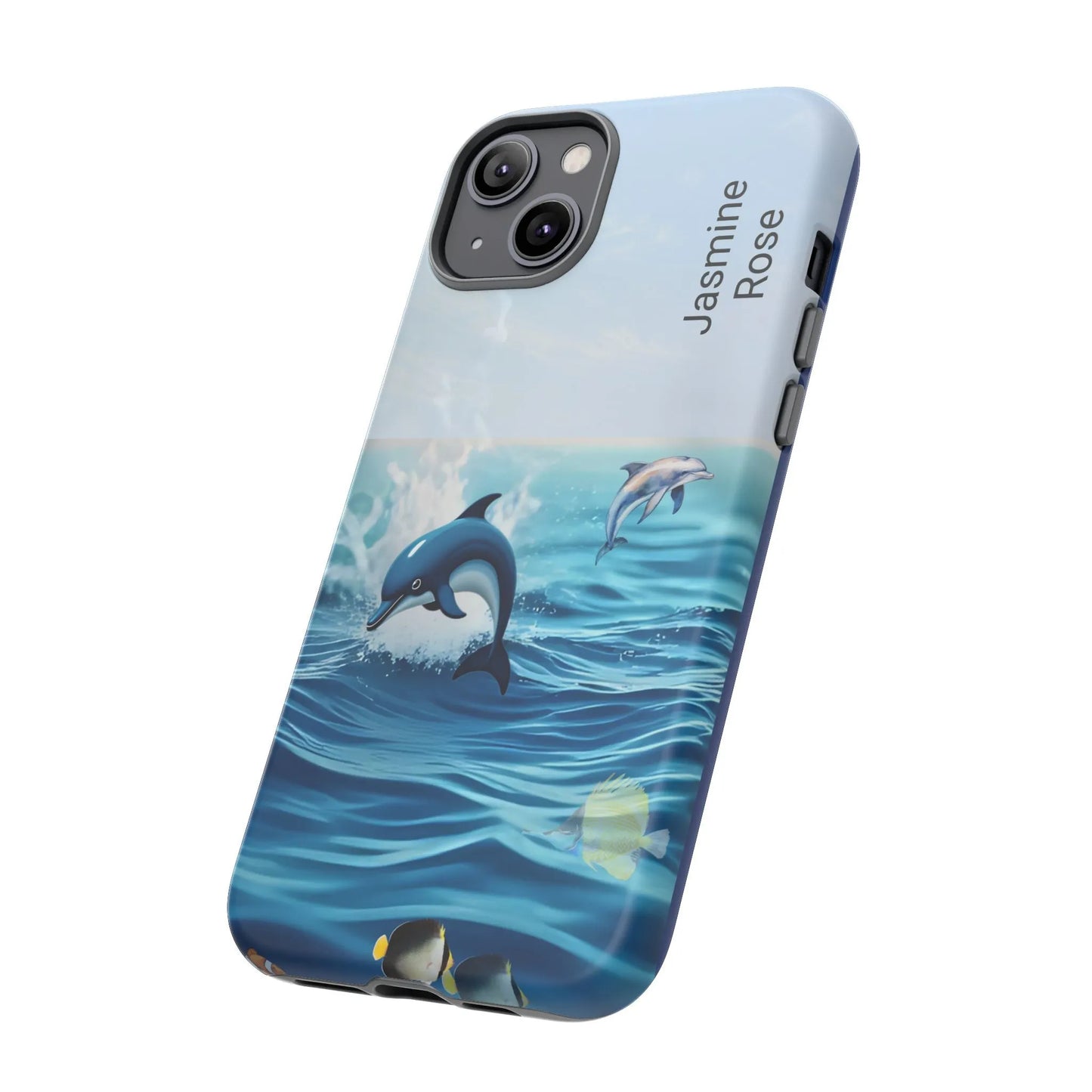 Personalized Phone Case with Dolphin Design, Ocean Vibes, Customizable Gift, Beach Lover Accessory, Ideal for Birthdays, Summer