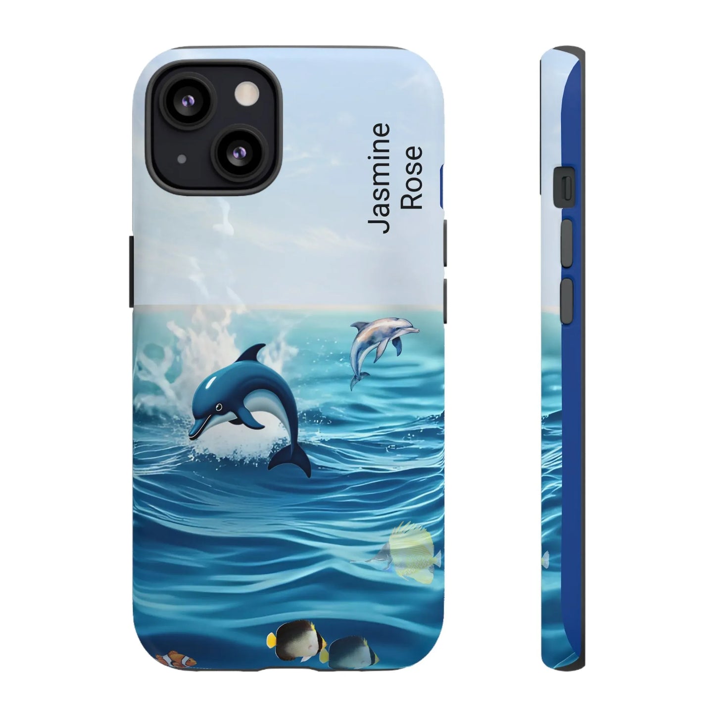 Personalized Phone Case with Dolphin Design, Ocean Vibes, Customizable Gift, Beach Lover Accessory, Ideal for Birthdays, Summer