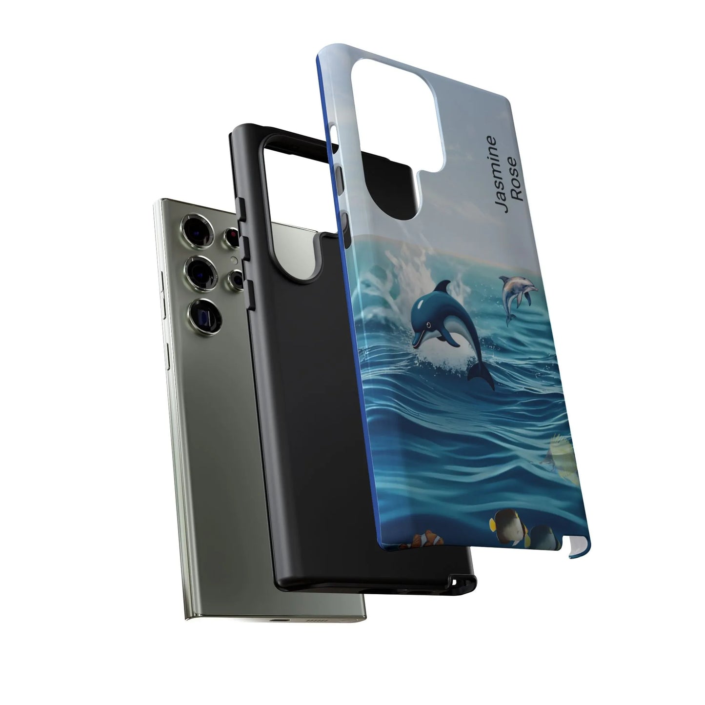 Personalized Phone Case with Dolphin Design, Ocean Vibes, Customizable Gift, Beach Lover Accessory, Ideal for Birthdays, Summer