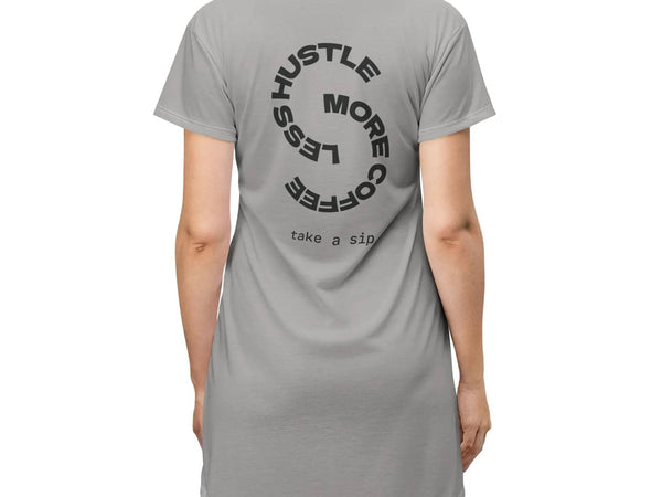 "Morning Ritual" Coffee T-Shirt Dress| Iron Phoenix GHG - Iron Phoenix GHG