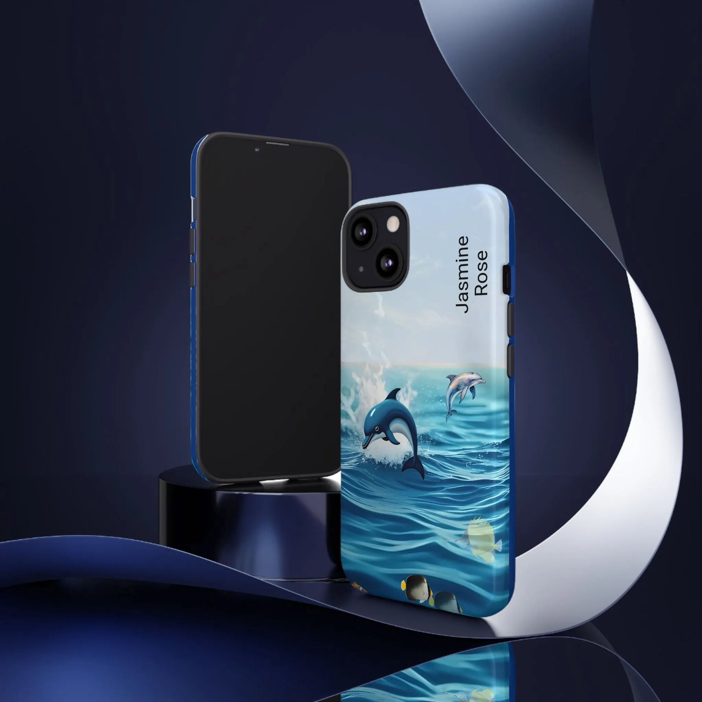 Personalized Phone Case with Dolphin Design, Ocean Vibes, Customizable Gift, Beach Lover Accessory, Ideal for Birthdays, Summer