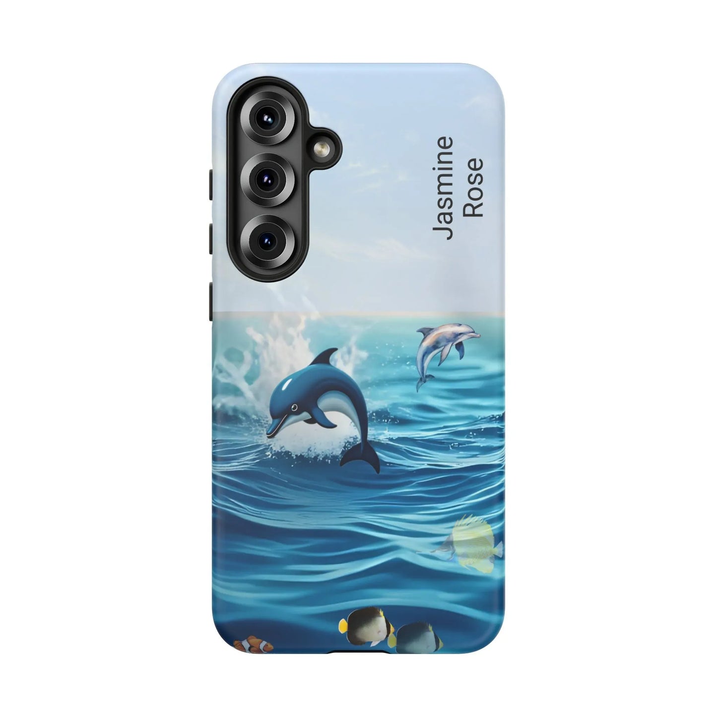 Personalized Phone Case with Dolphin Design, Ocean Vibes, Customizable Gift, Beach Lover Accessory, Ideal for Birthdays, Summer