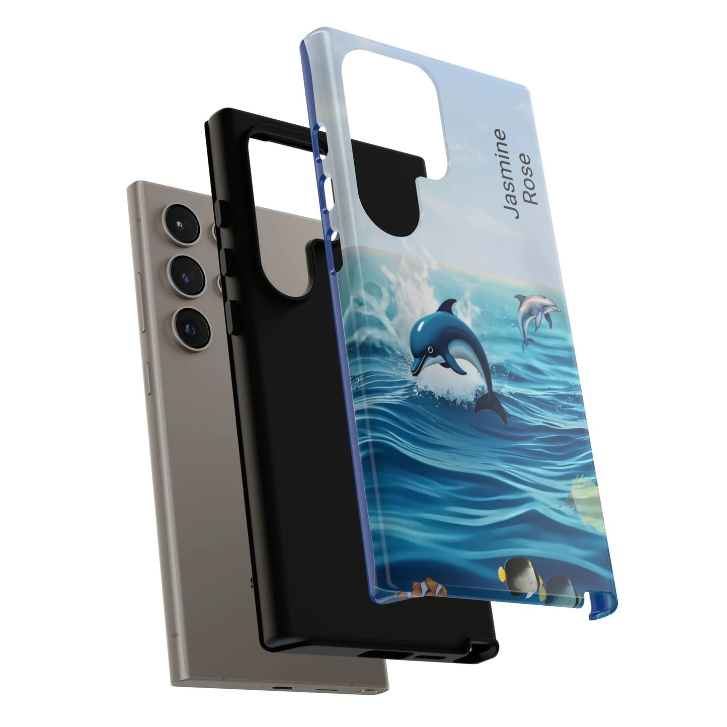 Personalized Phone Case with Dolphin Design, Ocean Vibes, Customizable Gift, Beach Lover Accessory, Ideal for Birthdays, Summer