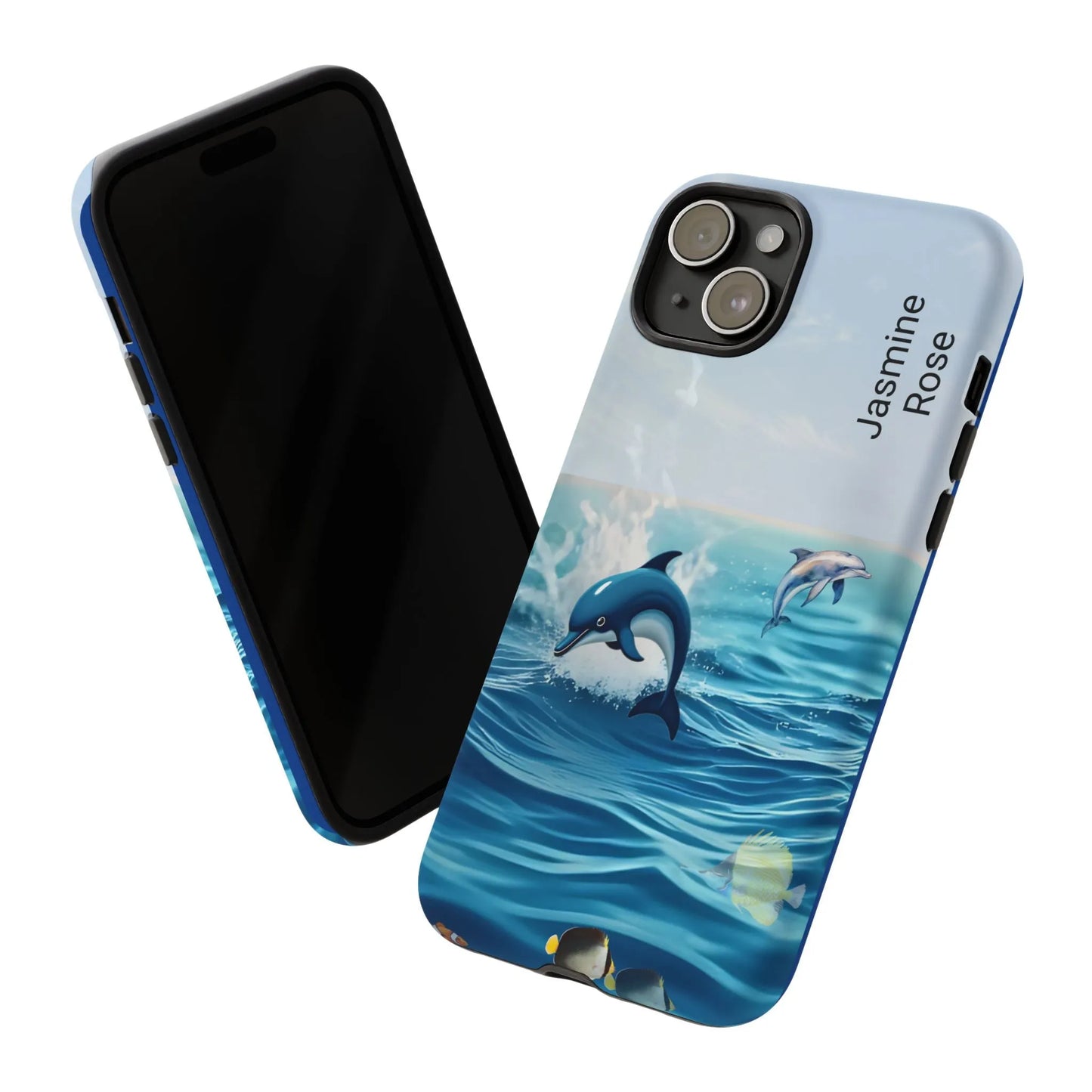 Personalized Phone Case with Dolphin Design, Ocean Vibes, Customizable Gift, Beach Lover Accessory, Ideal for Birthdays, Summer