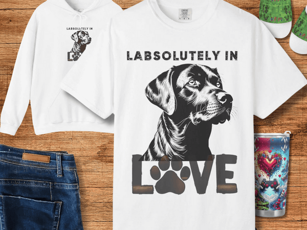Black Lab T-shirt - Labsolutely In Love Comfort Tee - Iron Phoenix GHG