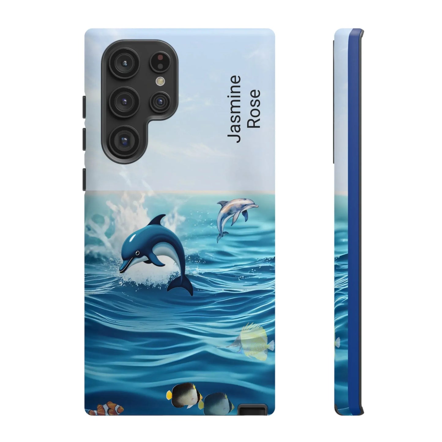 Personalized Phone Case with Dolphin Design, Ocean Vibes, Customizable Gift, Beach Lover Accessory, Ideal for Birthdays, Summer