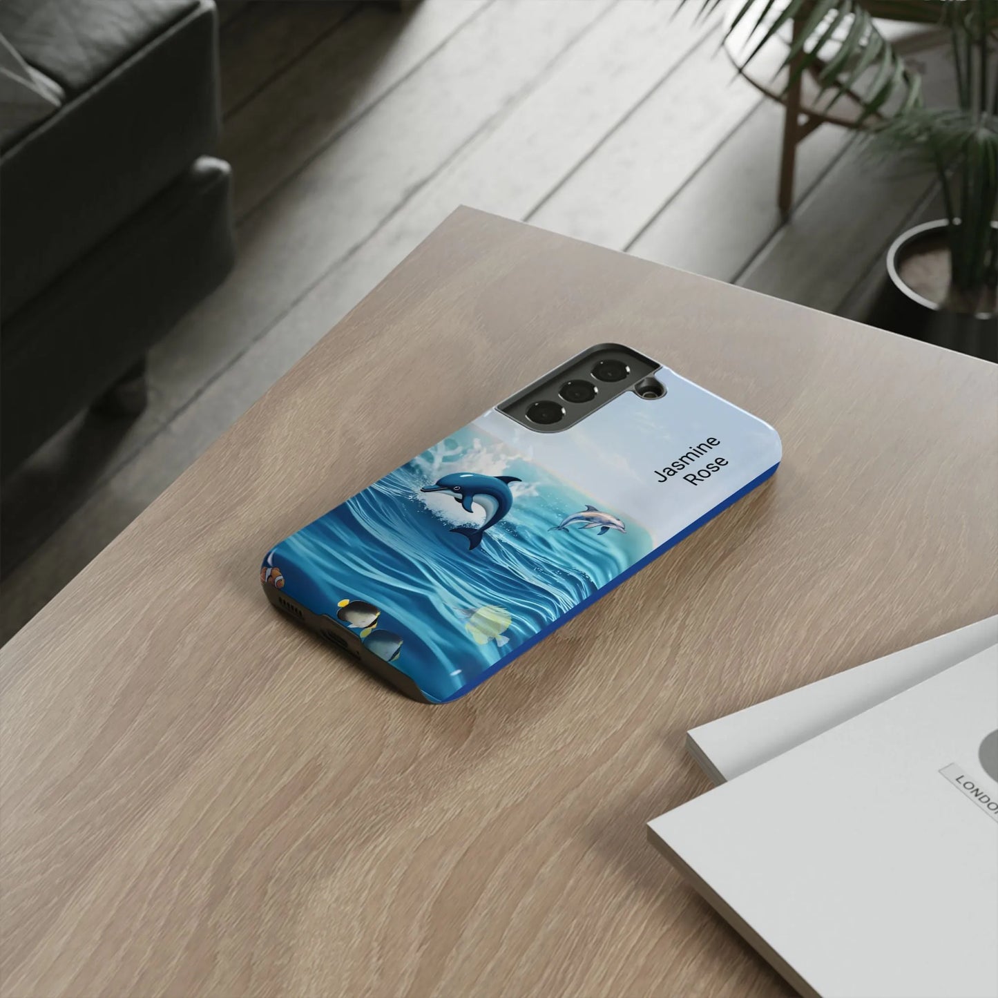 Personalized Phone Case with Dolphin Design, Ocean Vibes, Customizable Gift, Beach Lover Accessory, Ideal for Birthdays, Summer