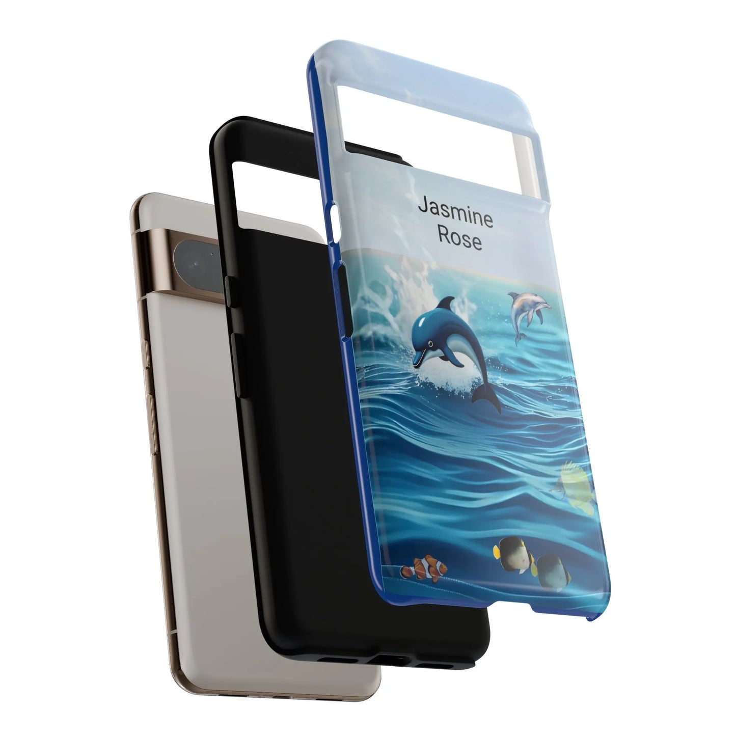 Personalized Phone Case with Dolphin Design, Ocean Vibes, Customizable Gift, Beach Lover Accessory, Ideal for Birthdays, Summer