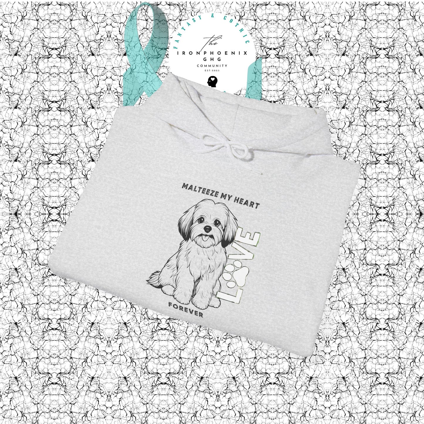 Maltese Heart Hoodie, Cozy Pet Lovers Sweatshirt, Dog Mom Gift, Animal Hoodie, Cute Maltese Sweatshirt, Forever Loved Apparel