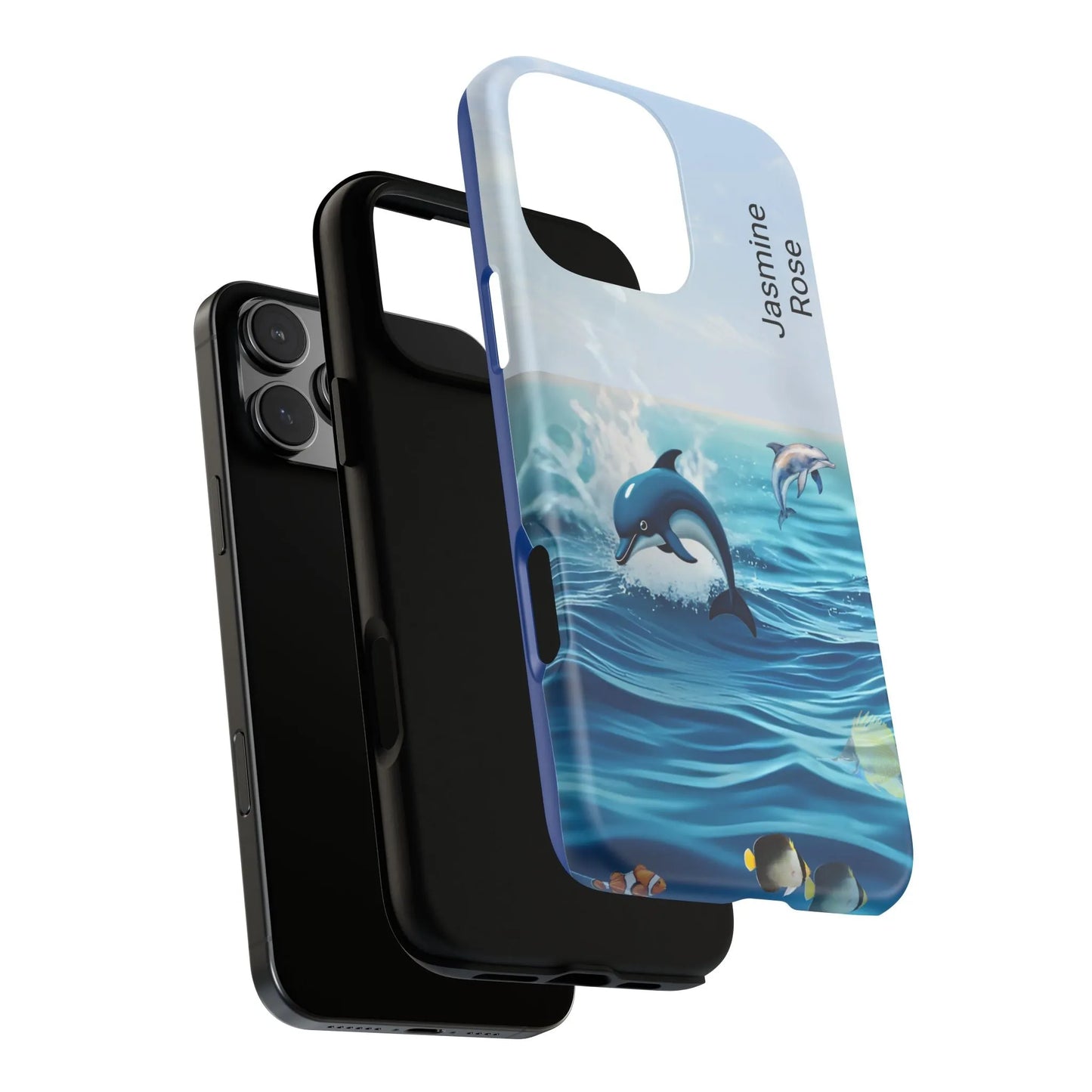 Personalized Phone Case with Dolphin Design, Ocean Vibes, Customizable Gift, Beach Lover Accessory, Ideal for Birthdays, Summer