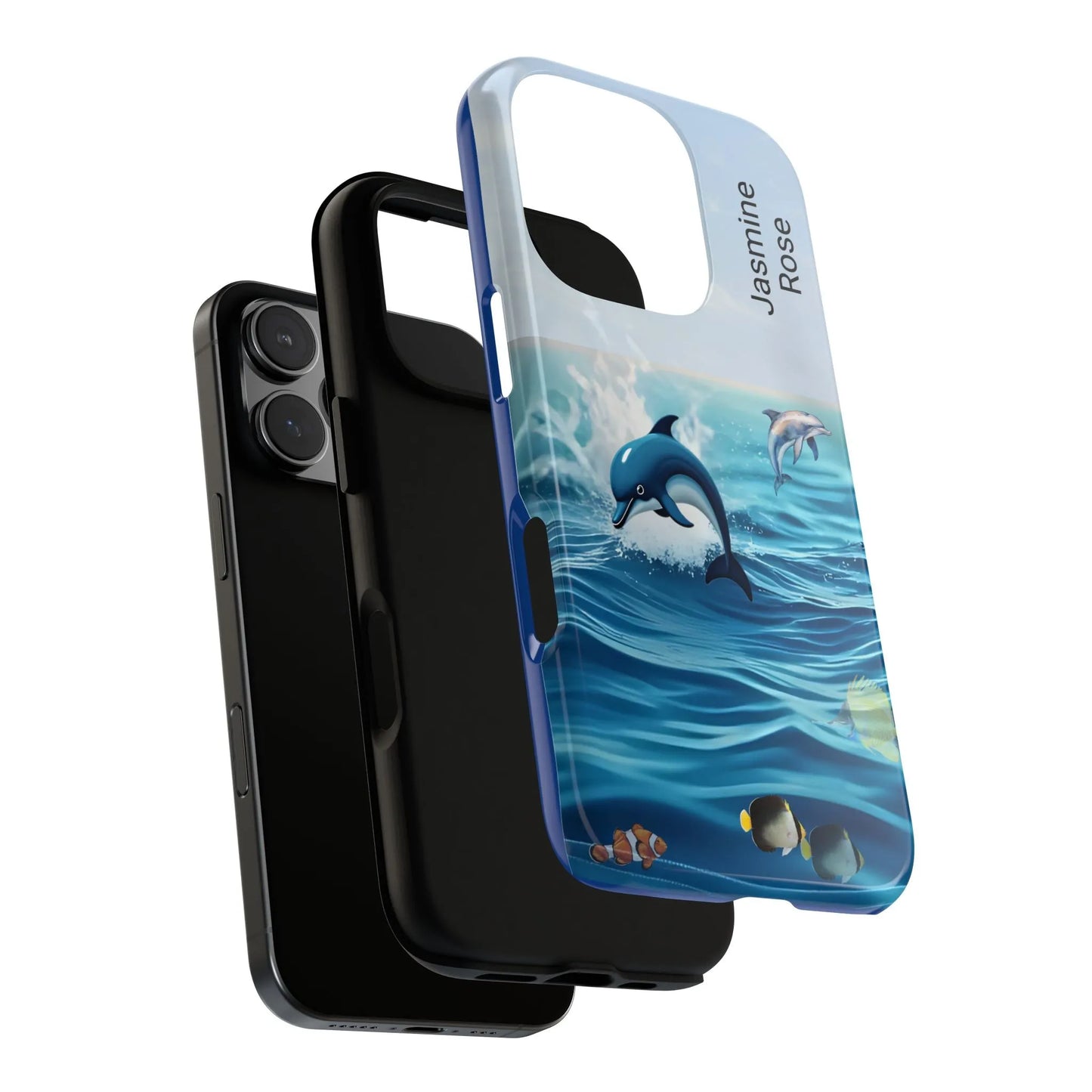 Personalized Phone Case with Dolphin Design, Ocean Vibes, Customizable Gift, Beach Lover Accessory, Ideal for Birthdays, Summer