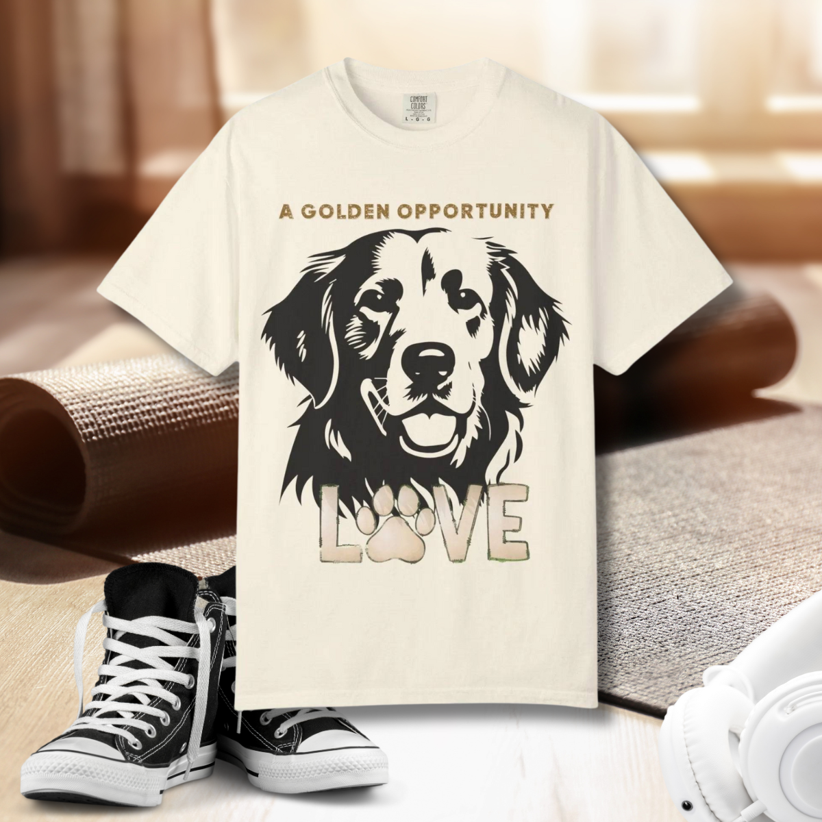 Golden Retriever T-shirt - Golden Opportunity Tee - Iron Phoenix GHG