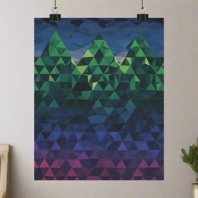 Abstract Mountain Matte Vertical Poster 2025 - Iron Phoenix GHG