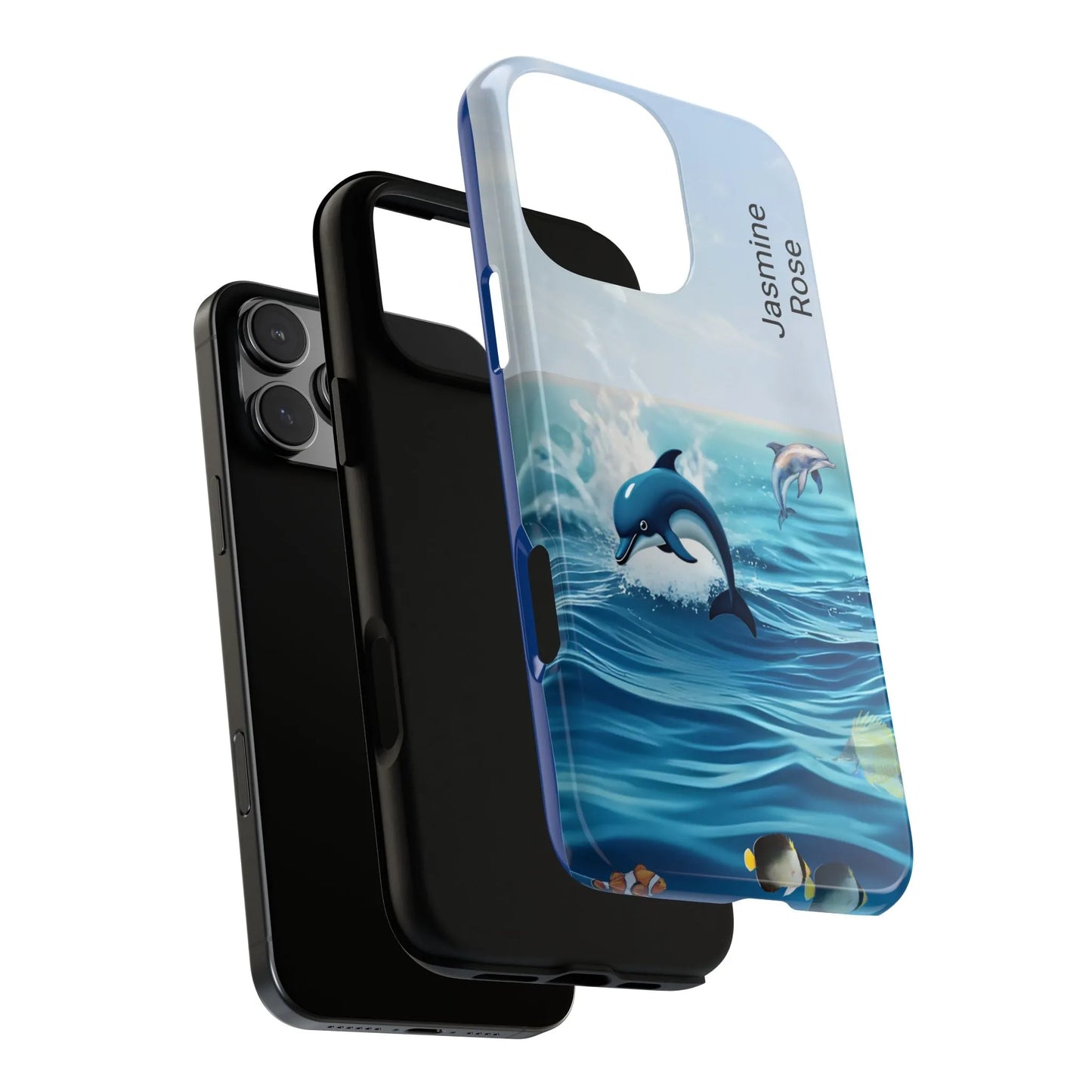 Personalized Phone Case with Dolphin Design, Ocean Vibes, Customizable Gift, Beach Lover Accessory, Ideal for Birthdays, Summer