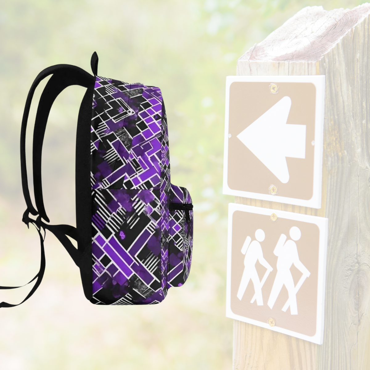 Purple Abstract Backpack | Modern Gamer School Bag - Iron Phoenix GHG