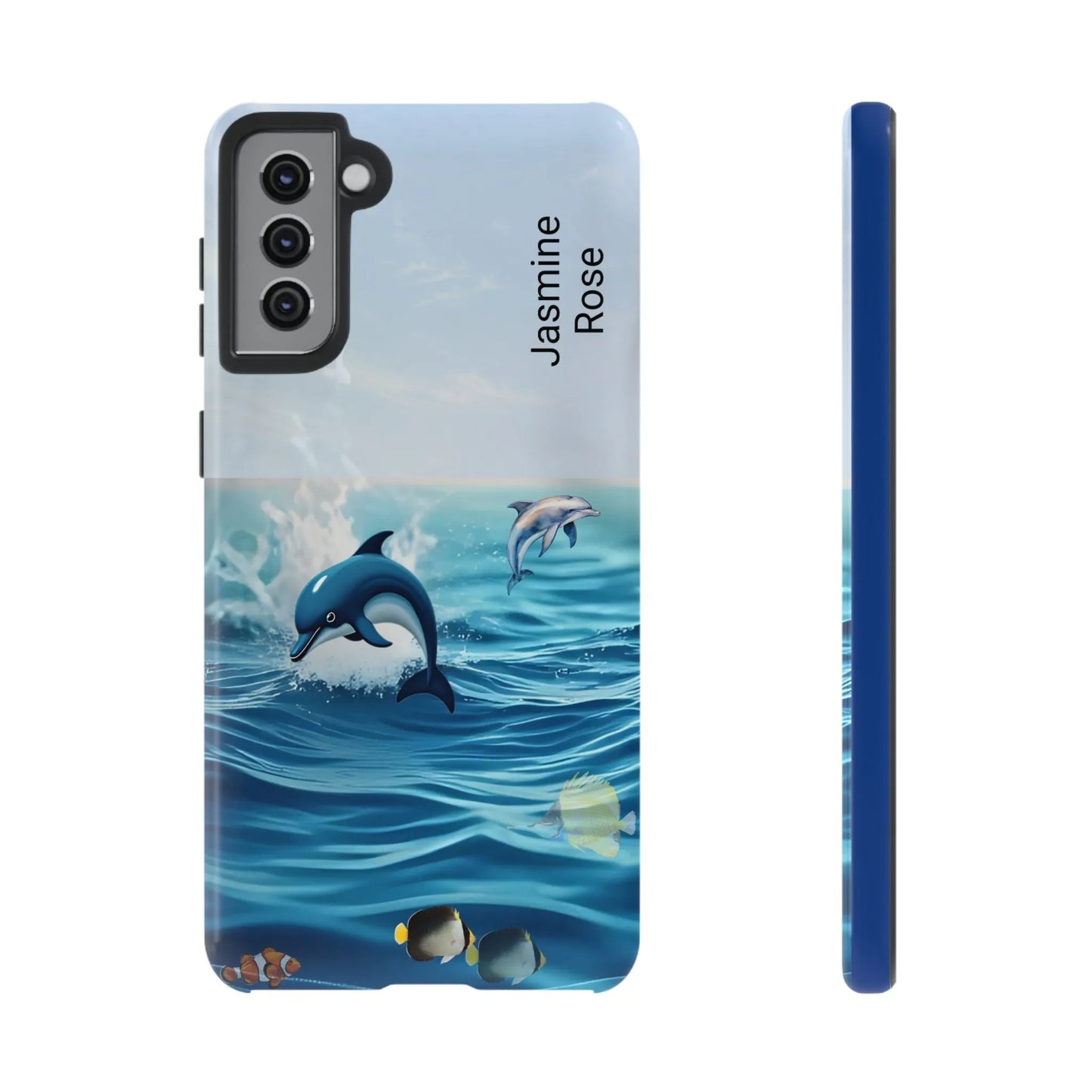 Personalized Phone Case with Dolphin Design, Ocean Vibes, Customizable Gift, Beach Lover Accessory, Ideal for Birthdays, Summer