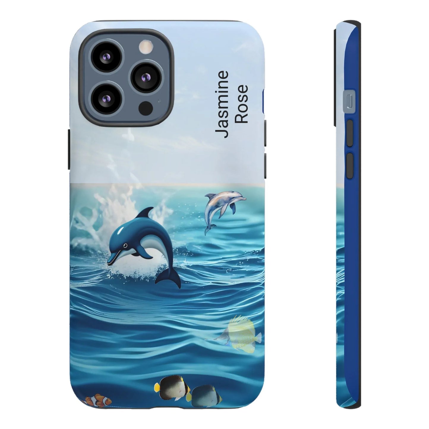 Personalized Phone Case with Dolphin Design, Ocean Vibes, Customizable Gift, Beach Lover Accessory, Ideal for Birthdays, Summer