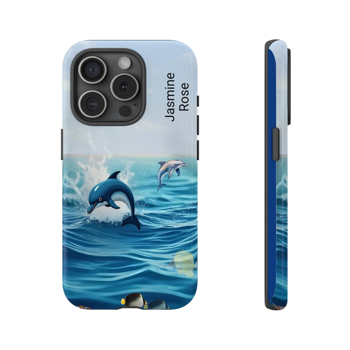 Personalized Phone Case with Dolphin Design, Ocean Vibes, Customizable Gift, Beach Lover Accessory, Ideal for Birthdays, Summer