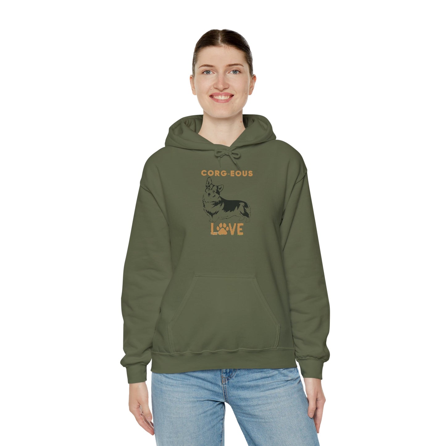 Corgi Love Hoodie, Cozy Sweatshirt, Dog Lover Gift, Pet Appreciation, Cute Animal Apparel, Perfect for Birthdays & Celebrations
