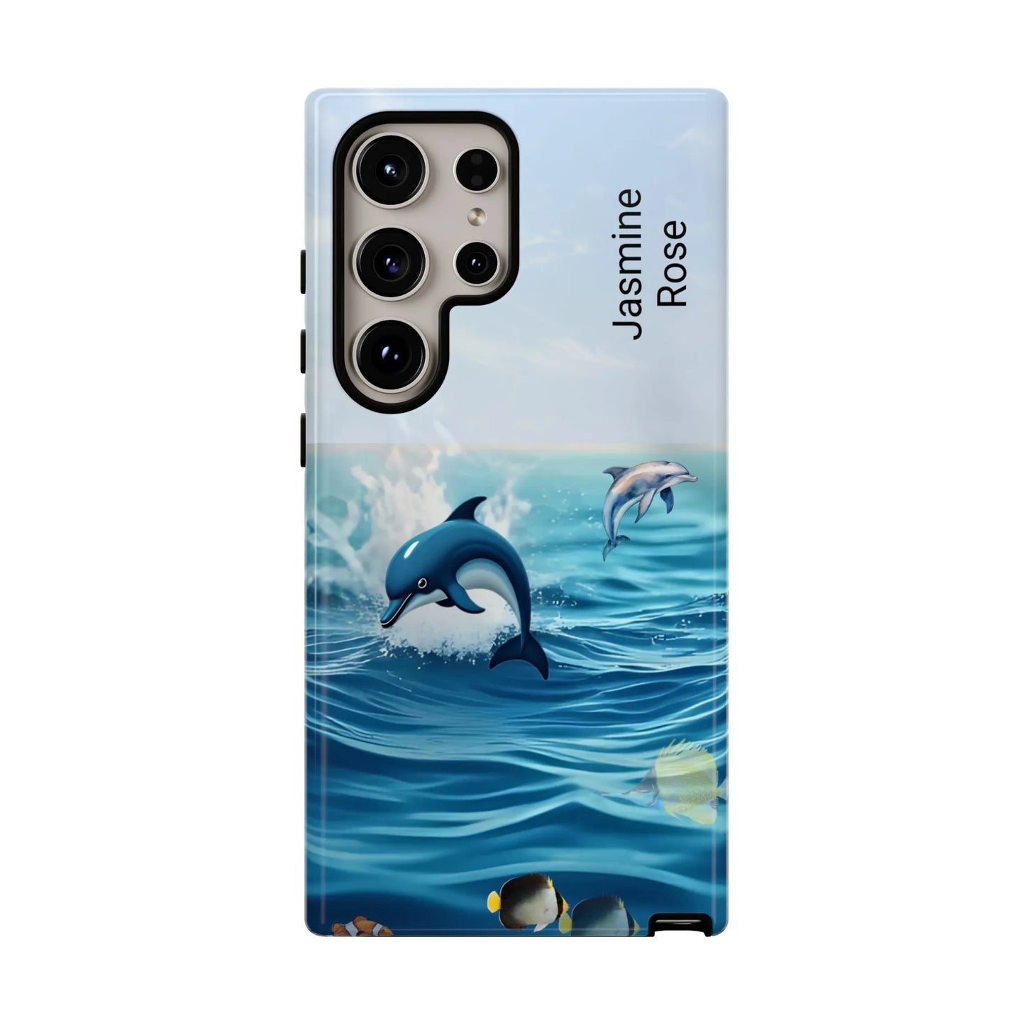 Personalized Phone Case with Dolphin Design, Ocean Vibes, Customizable Gift, Beach Lover Accessory, Ideal for Birthdays, Summer
