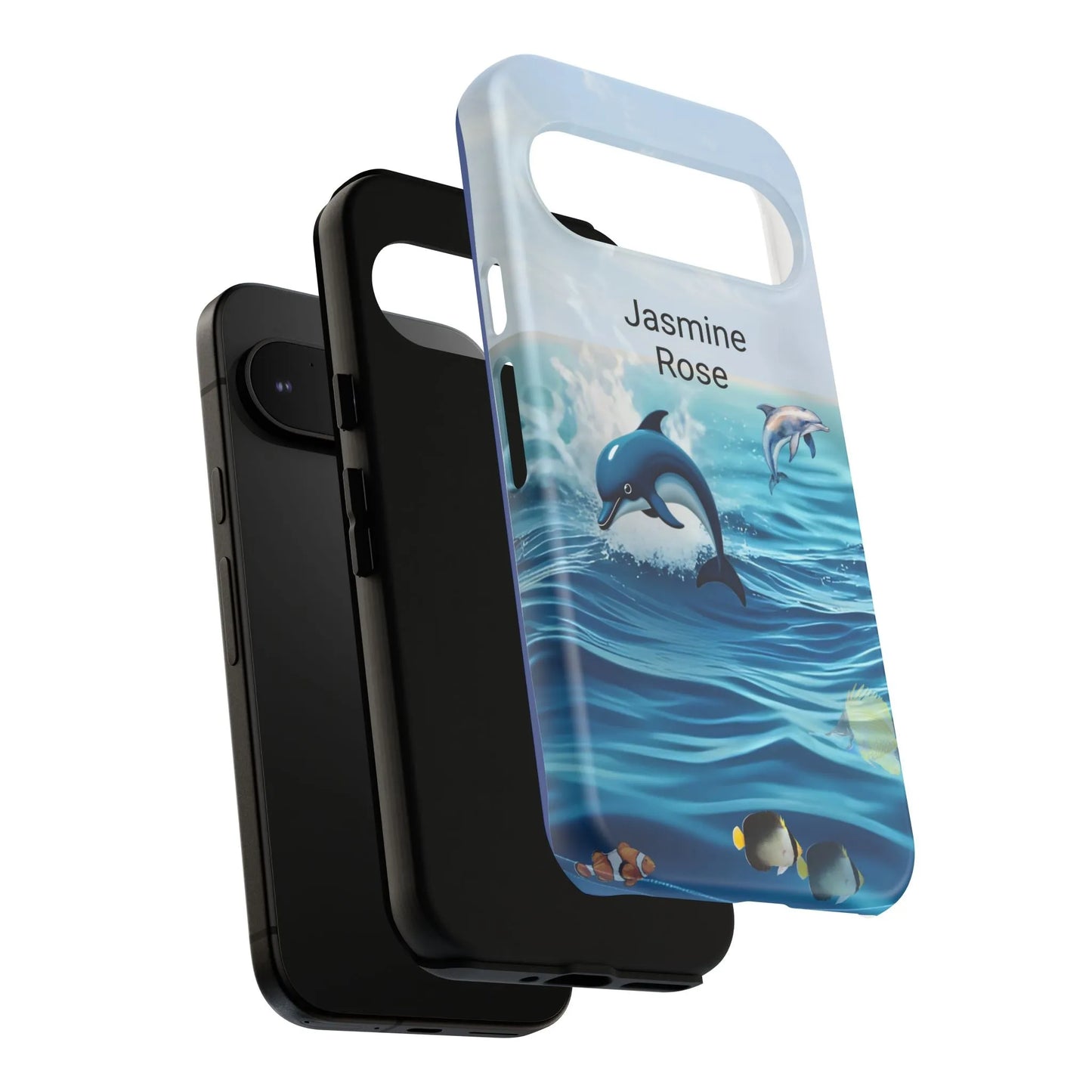Personalized Phone Case with Dolphin Design, Ocean Vibes, Customizable Gift, Beach Lover Accessory, Ideal for Birthdays, Summer