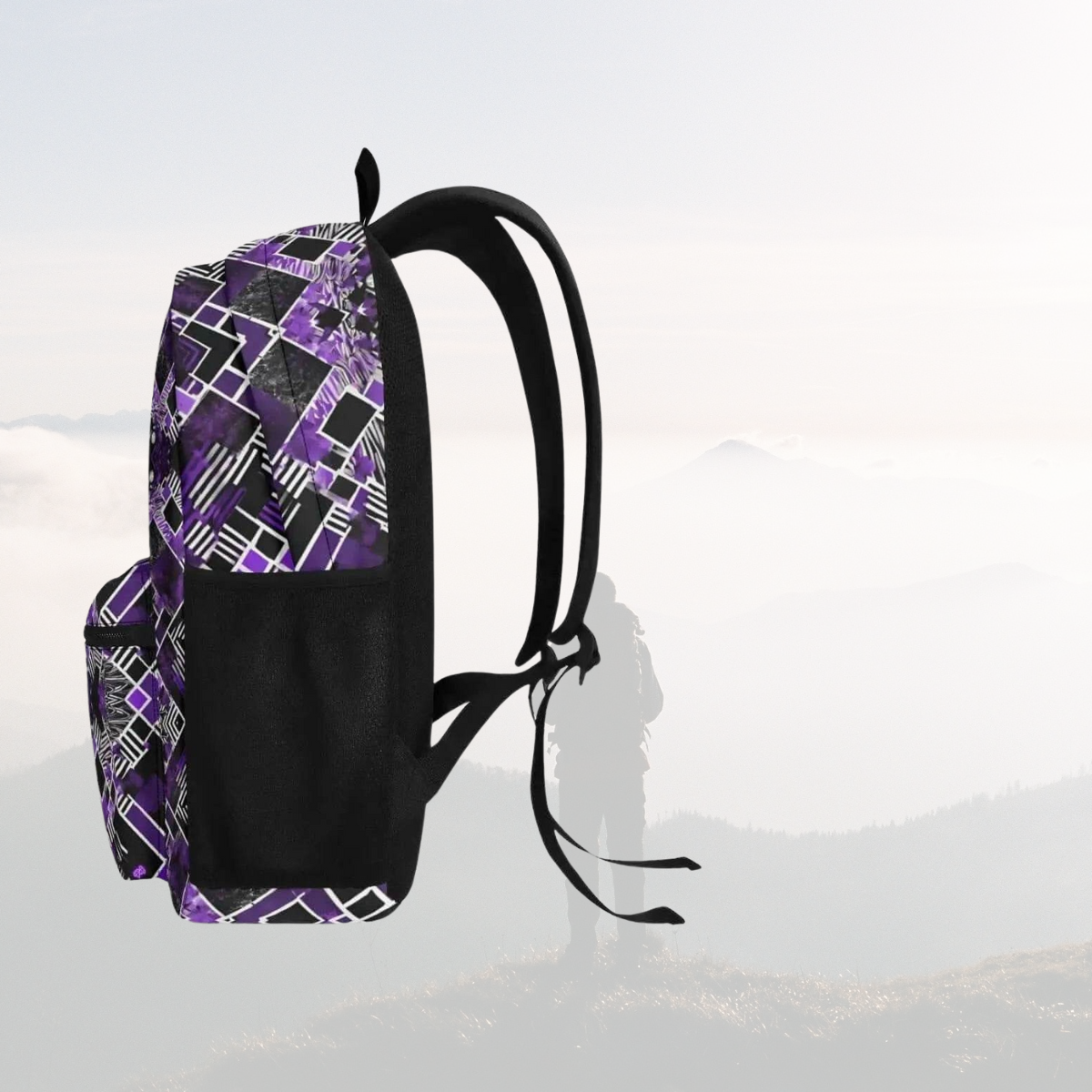 Purple Abstract Backpack | Modern Gamer School Bag - Iron Phoenix GHG