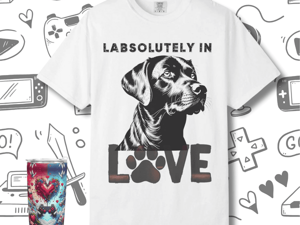 Black Lab T-shirt - Labsolutely In Love Comfort Tee - Iron Phoenix GHG