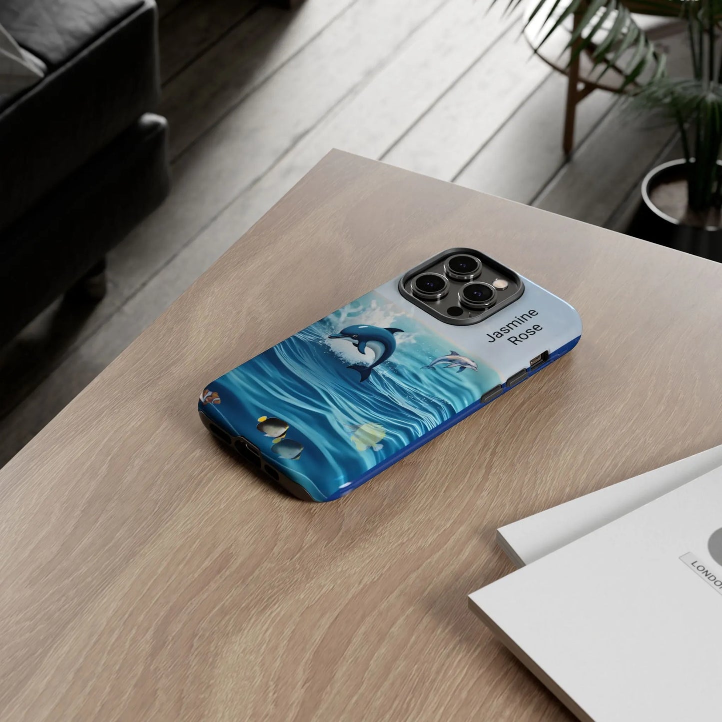 Personalized Phone Case with Dolphin Design, Ocean Vibes, Customizable Gift, Beach Lover Accessory, Ideal for Birthdays, Summer