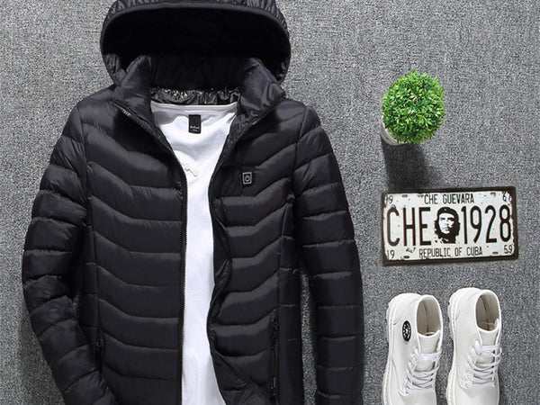 Heated USB Jacket for Outdoors | Red, Black
