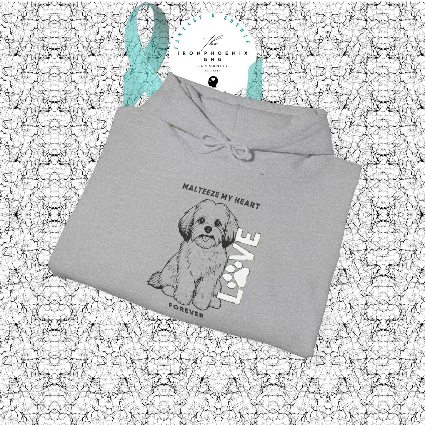 Maltese Heart Hoodie, Cozy Pet Lovers Sweatshirt, Dog Mom Gift, Animal Hoodie, Cute Maltese Sweatshirt, Forever Loved Apparel