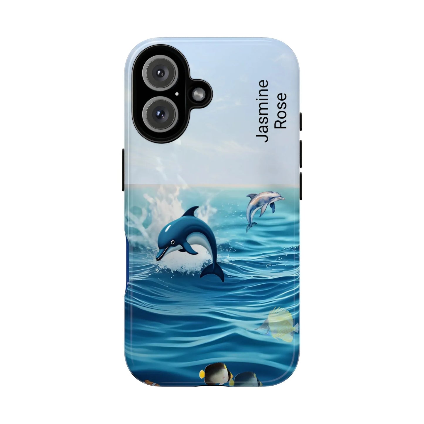 Personalized Phone Case with Dolphin Design, Ocean Vibes, Customizable Gift, Beach Lover Accessory, Ideal for Birthdays, Summer