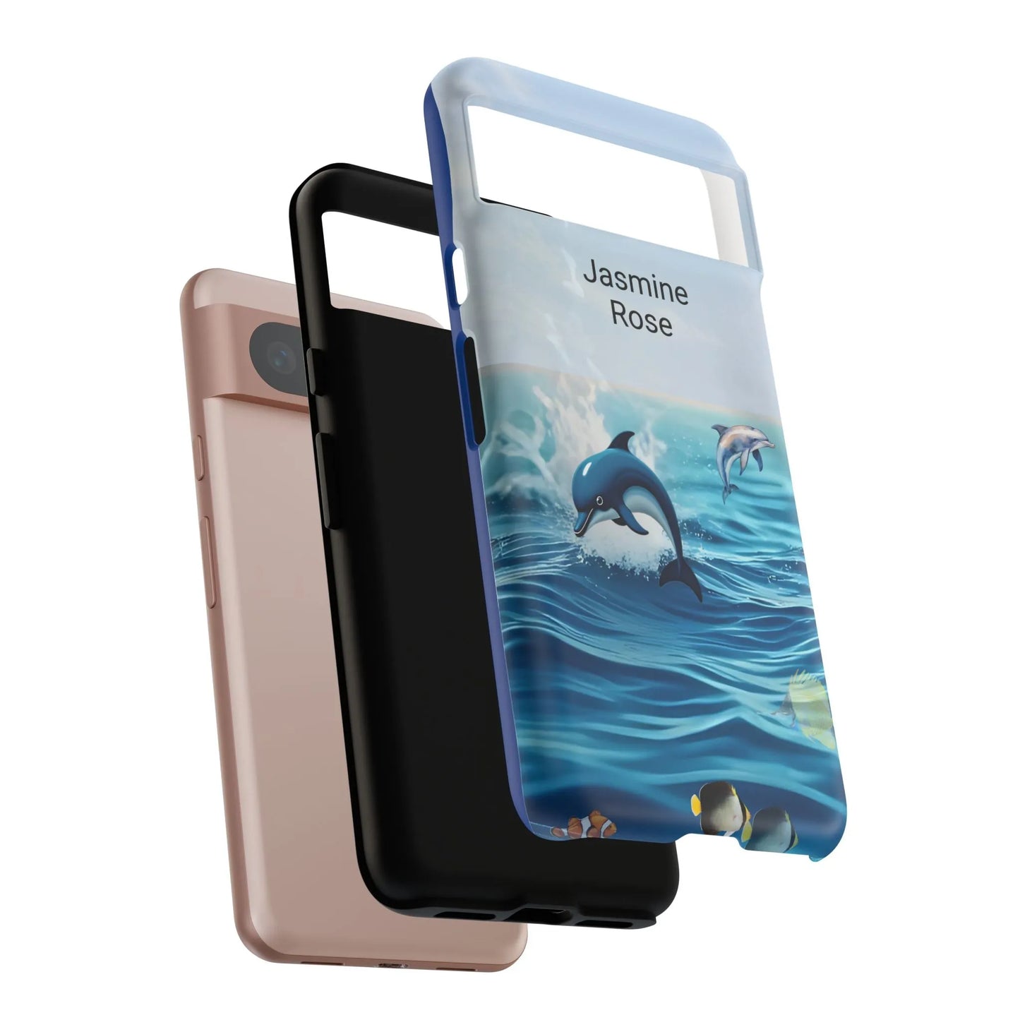 Personalized Phone Case with Dolphin Design, Ocean Vibes, Customizable Gift, Beach Lover Accessory, Ideal for Birthdays, Summer