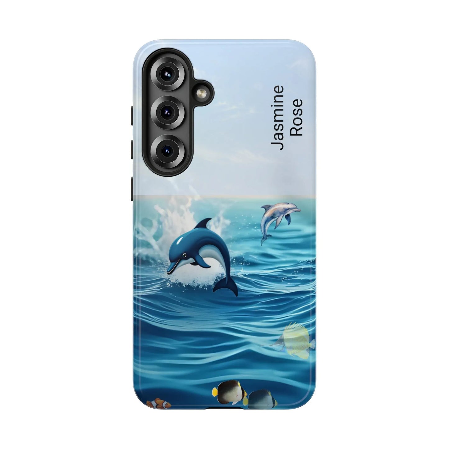 Personalized Phone Case with Dolphin Design, Ocean Vibes, Customizable Gift, Beach Lover Accessory, Ideal for Birthdays, Summer